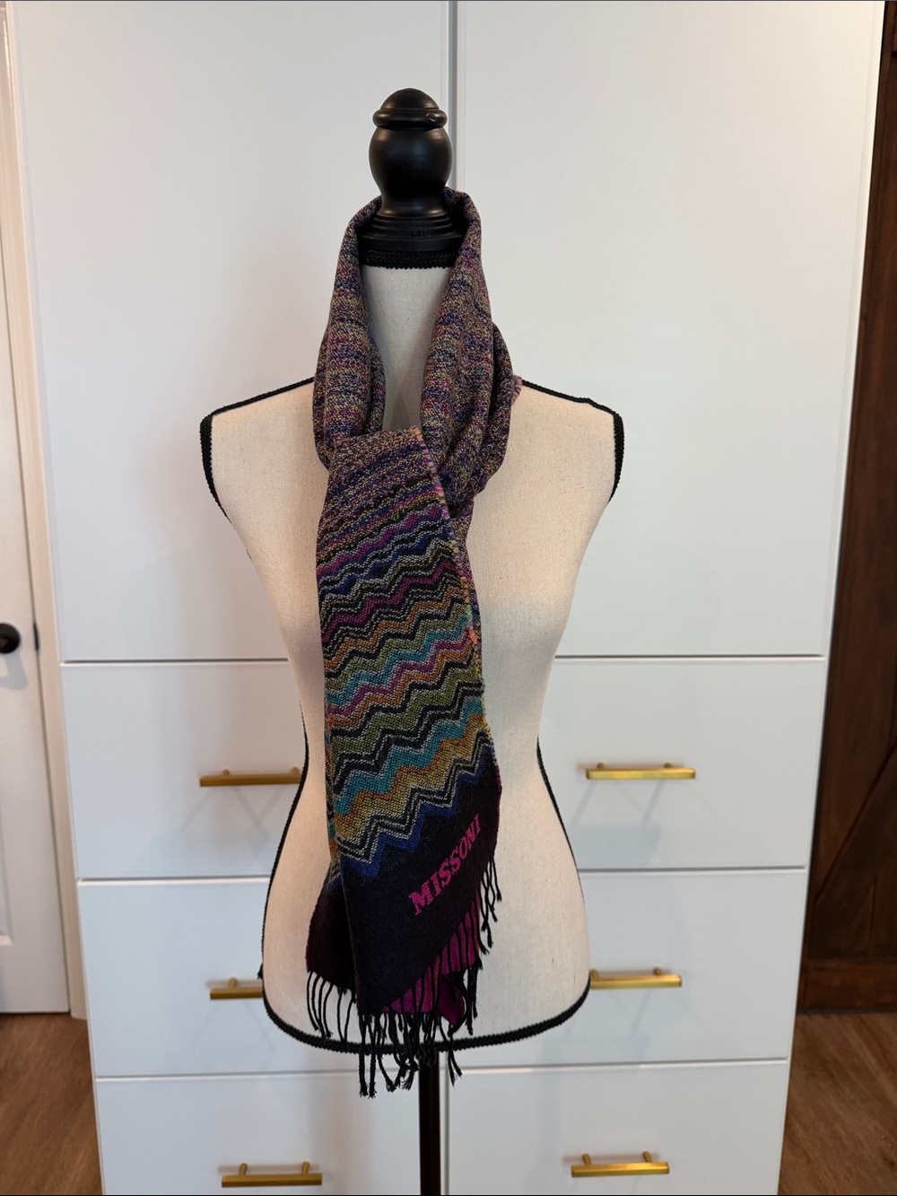 Missoni Multicolor Zigzag Fringe Wrap/Scarf - Picture 4 of 6